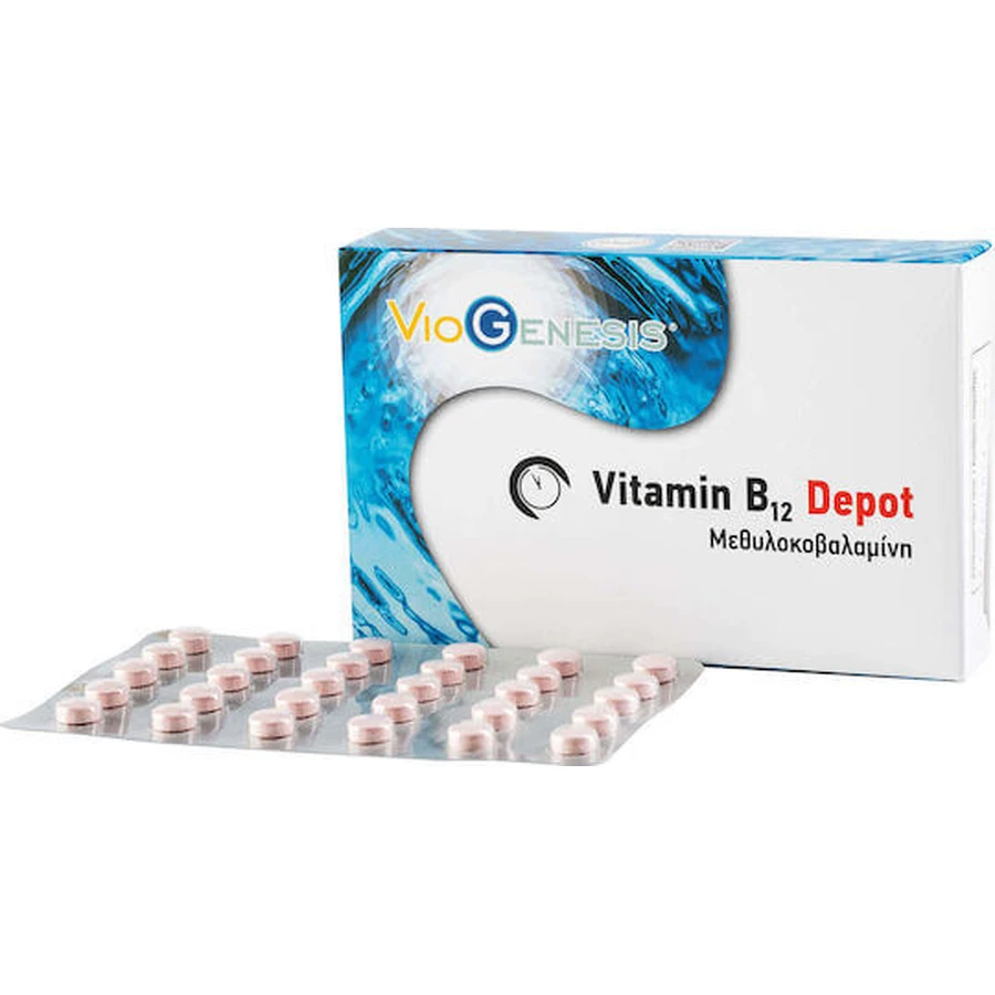 Viogenesis Vitamin B12 Depot Vitamin für die Gesundheit des Nervensystems 1000mg 30 Kapseln