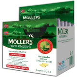 Moller's Forte Omega 3 Cod liver and fish oil Suitable for children 150 caps Unflavoured