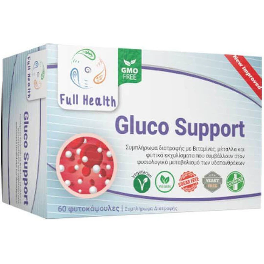 Full Health Gluco Support Speciaal Dieetsupplement 60 plantaardige capsules