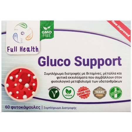 Full Health Gluco Support Speciaal Dieetsupplement 60 plantaardige capsules