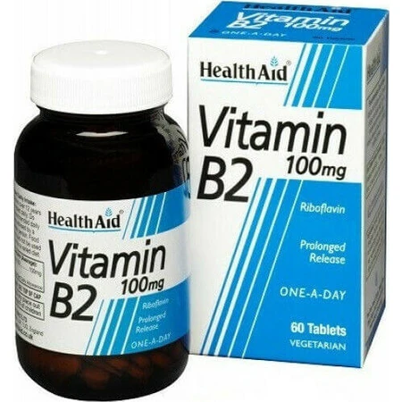 Health Aid B2 Vitamine pour la santé du système nerveux 100mg 60 Comprimés
