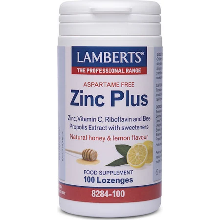 Lamberts Zinc Plus 100 chewable tablets honey lemon flavor