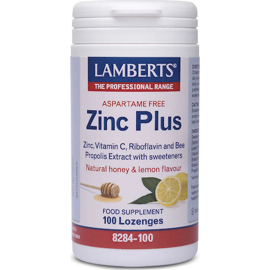 Lamberts Zinc Plus 100 chewable tablets honey lemon flavor