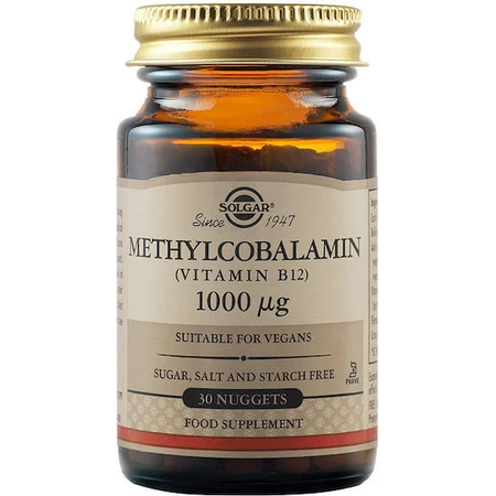 Solgar Methylcobalamin Vitamin B12 Vitamin für die Gesundheit des Nervensystems 1000mcg 30 sublinguale Tabletten