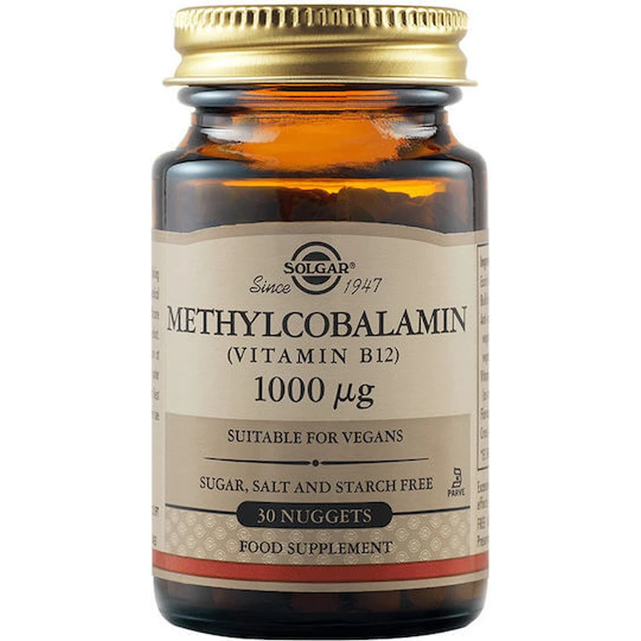 Solgar Methylcobalamin Vitamin B12 Vitamin für die Gesundheit des Nervensystems 1000mcg 30 sublinguale Tabletten