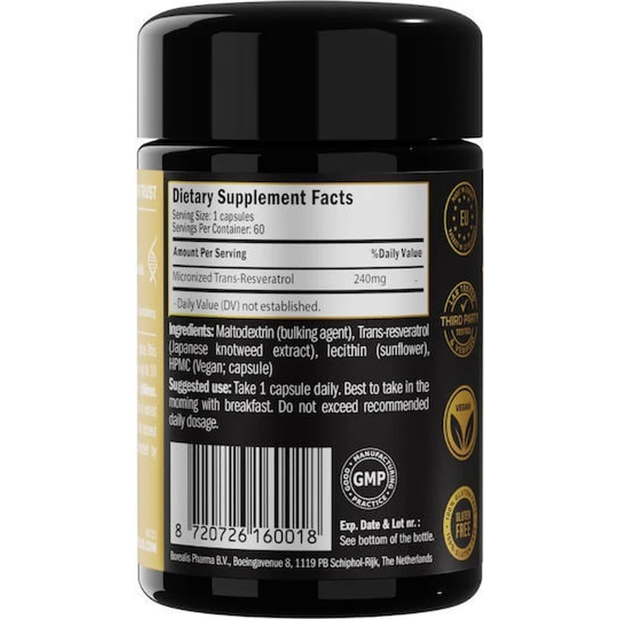 Purovitalis Liposomales Trans-Resveratrol 240mg Nahrungsergänzungsmittel Spezial 30 pflanzliche Kapseln
