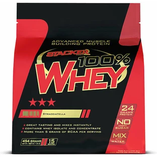 Stacker 2 Whey 100% protéines de lactosérum avec arôme Stracciatella 454gr