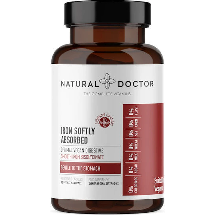 Natural Doctor Hierro de Fácil Absorción 25mg 25mg 25mg 90 Cápsulas de Hierbas