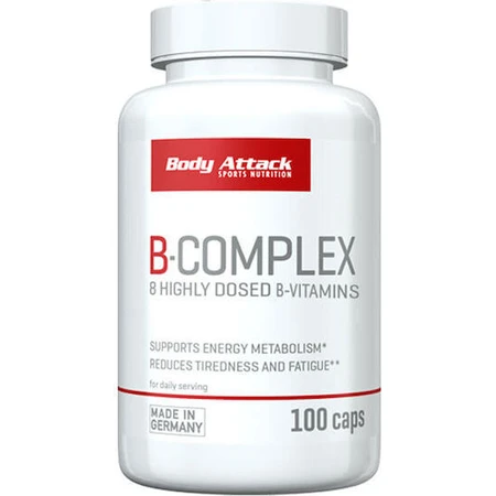 Body Attack B-Complex 8 Highly Dosed Vitamin for Energy, Immune & Nervous System Strengthening 100 caps