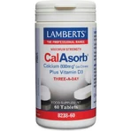 Lamberts Maximum Concentration CalAsorb Calcium (sous forme de Citrate) Plus Vitamine D3 800mg 60 Comprimés