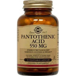 Solgar Pantotheenzuur Vitamine voor de gezondheid van het zenuwstelsel 550mg 50 plantaardige capsules