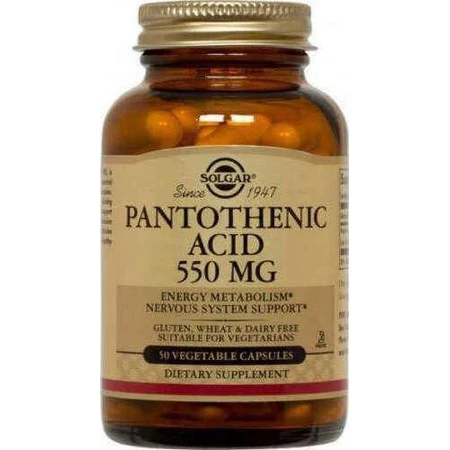 Solgar Pantotheenzuur Vitamine voor de gezondheid van het zenuwstelsel 550mg 50 plantaardige capsules