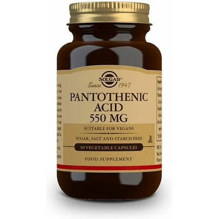 Solgar Pantotheenzuur Vitamine voor de gezondheid van het zenuwstelsel 550mg 50 plantaardige capsules