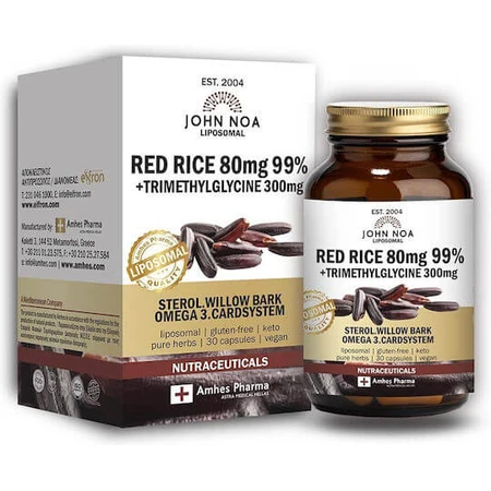 John Noa Liposomal Arroz Rojo 80mg Complemento Alimenticio Especial 30 cápsulas vegetales