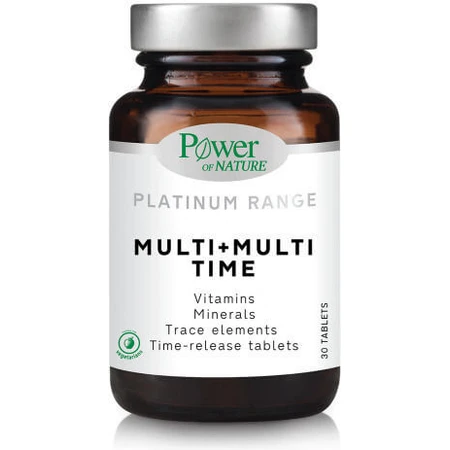 Power Of Nature Platinum Range Multi+Multi Time Multivitamine voor energie en versterking van het immuunsysteem 30 tabletten