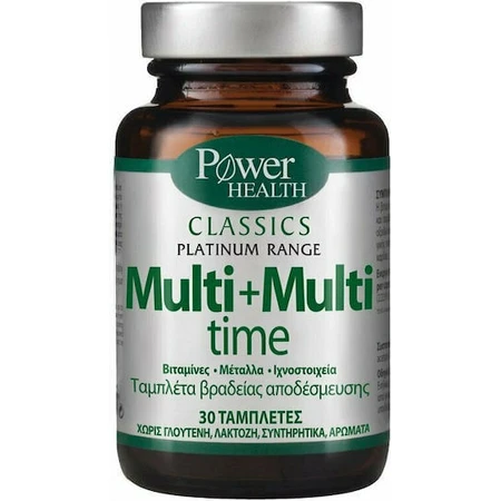 Power Of Nature Platinum Range Multi+Multi Time Multivitamine voor energie en versterking van het immuunsysteem 30 tabletten