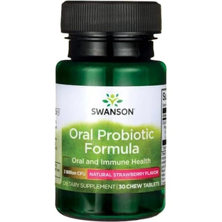 Swanson Oral Probiotic Formula Probiotic 30 kauwtabletten Natuurlijke aardbei