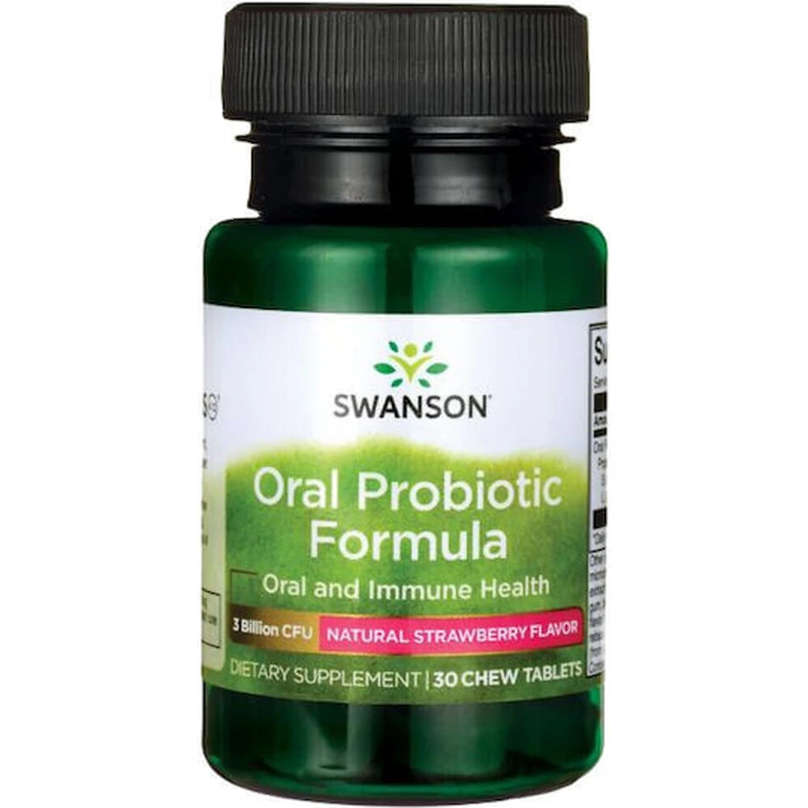 Swanson Oral Probiotic Formula Probiotic 30 kauwtabletten Natuurlijke aardbei