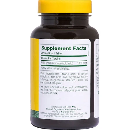 Nature's Plus Paba 1000mg Food Supplement Special 60 tabs