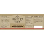 Solgar Vitamin D3 Vitamin for Immune System Strengthening & Egg Health 4000iu 60 veget capsules