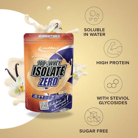 IronMaxx 100% Whey Isolate Proteína de suero sin lactosa con sabor a vainilla 400gr