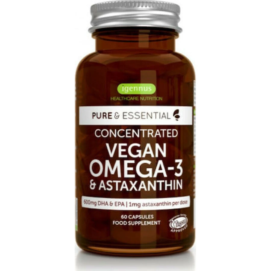 iGennus Pure & Essential Concentrado Vegano Omega-3 & Astaxantina 600mg 60 cápsulas Sin sabor