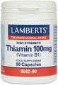 Lamberts Vitamina Tiamina para la Salud del Sistema Nervioso 100mg 90 cáps.
