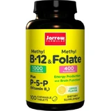 Jarrow Formulas Methyl B-12 & Methyl Folate Vitamin for Nervous System Health 1000mcg Lemon 100 chewable tablets