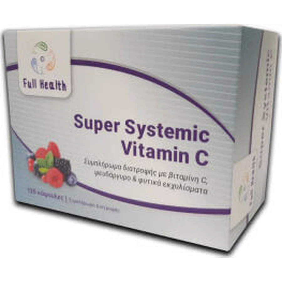 Full Health Super Systemic Vitamina C sistémica para el refuerzo inmunitario, la piel y la acción antioxidante 120 cápsulas vegetales
