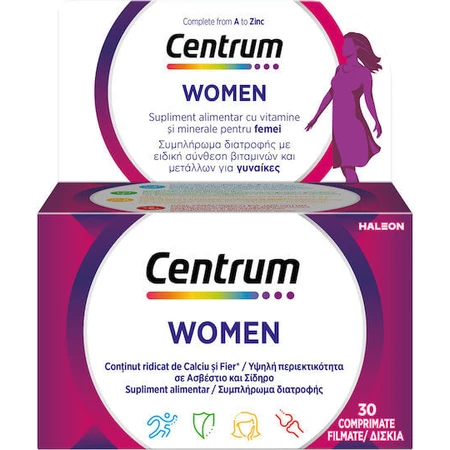 Centrum Mujer Multivitamínico Especialmente Creado para Mujeres para Fortalecer la Energía y el Sistema Inmunitario 30 Comprimidos