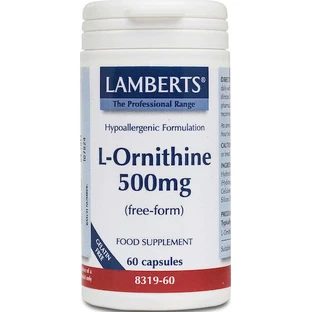 Lamberts L-Ornitina 500mg 60 Cápsulas sin sabor