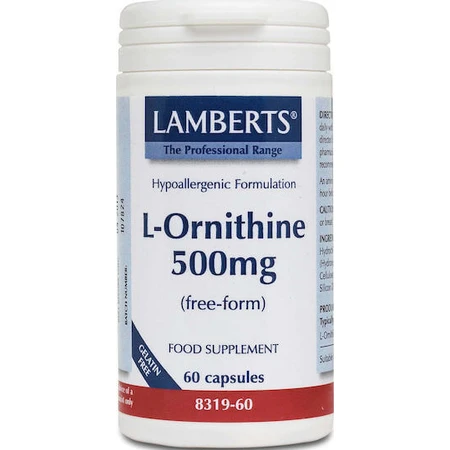 Lamberts L-Ornitina 500mg 60 Cápsulas sin sabor