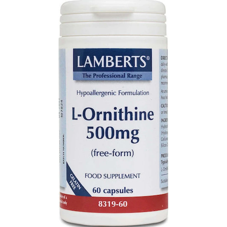 Lamberts L-Ornitina 500mg 60 Cápsulas sin sabor
