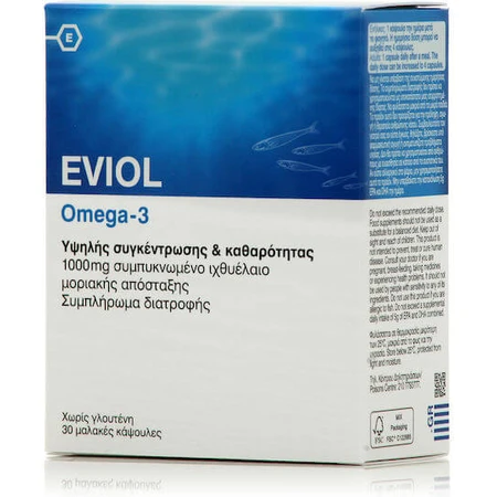 Eviol Omega 3 Fish Oil 1000mg 30 softgels Unflavoured