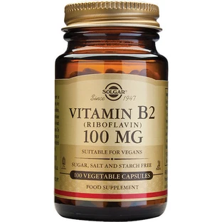 Solgar Vitamin B2 Vitamin für die Gesundheit des Nervensystems 100mg 100 pflanzliche Kapseln