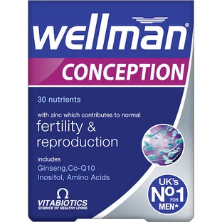 Vitabiotics Wellman Conceptie Vruchtbaarheid & Voortplanting Testosteronverhogend Supplement 30 tabs