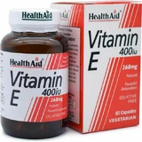 Health Aid Vitamin E Vitamin for Skin & Antioxidant Action 400iu 268mg 60 veget capsules