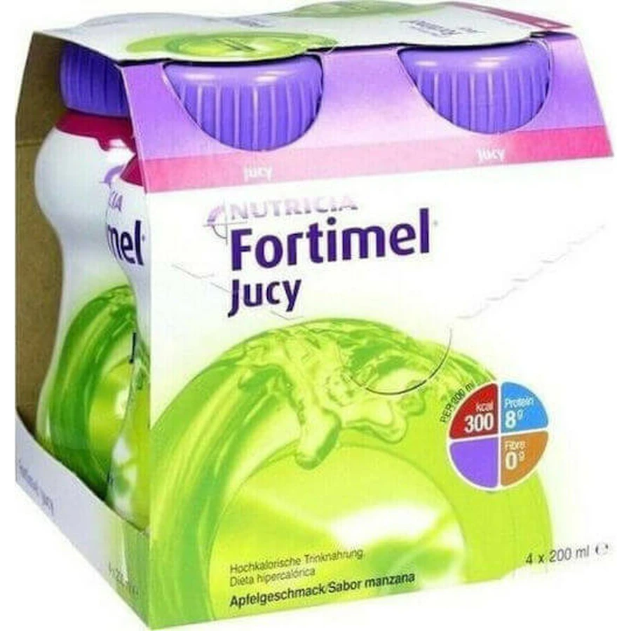 Nutricia Fortimel Jucy Jucy Special Food Supplement 4 x 50ml Apple