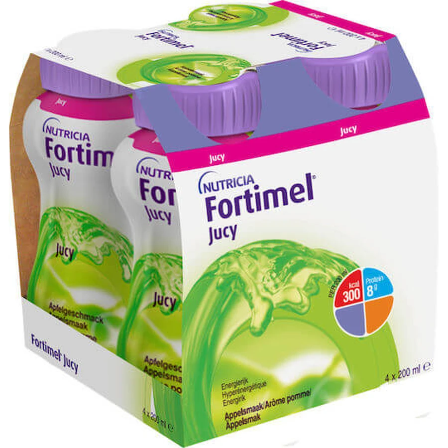 Nutricia Fortimel Jucy Jucy Special Food Supplement 4 x 50ml Apple