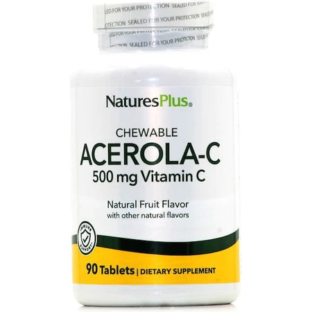 Nature's Plus Acerola-C Vitamine voor immuunsysteem, huid en antioxidant 500mg 90 tabletten
