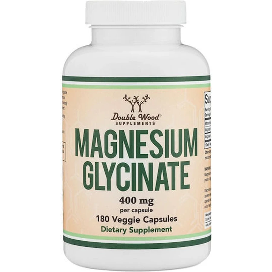 Double Wood Magnesium Glycinate 400mg 180 herbal capsules