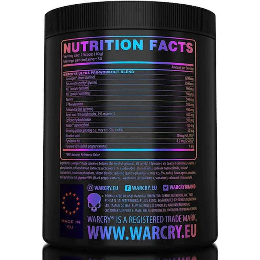 Genius Nutrition Warcry Ultra Pre Workout Supplement 300gr Candy Fruits