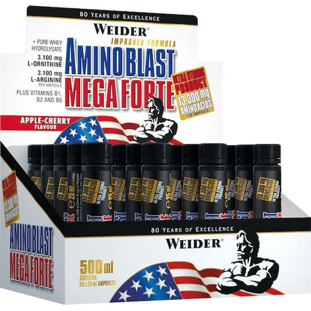 Weider Amino Blast Mega Forte 20 x 25ml Cereza Manzana Manzana