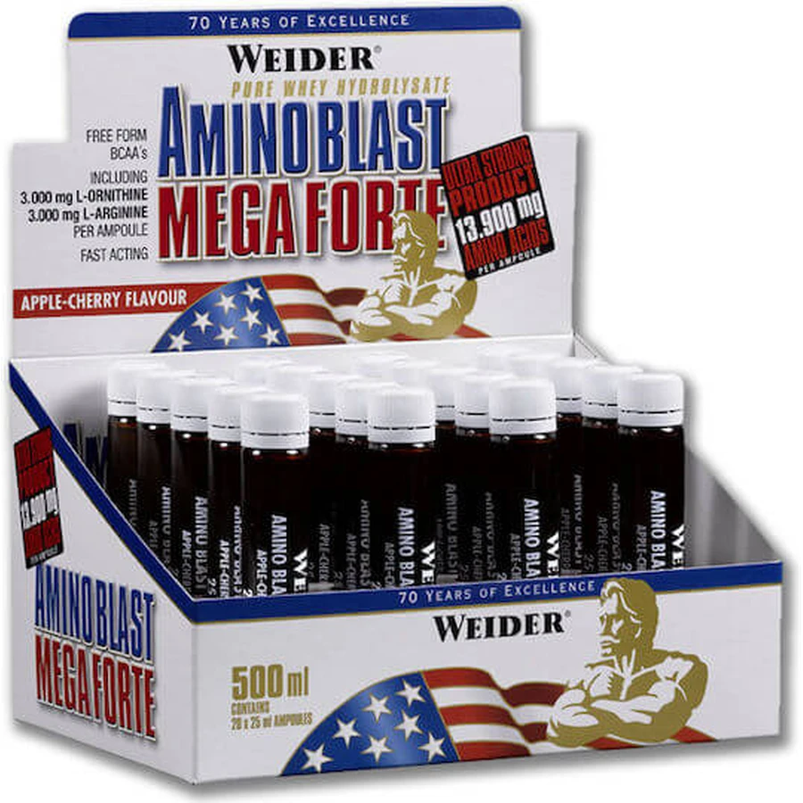 Weider Amino Blast Mega Forte 20 x 25ml Cereza Manzana Manzana