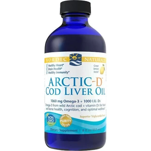 Nordic Naturals Arctic-D Arctic Cod Liver Oil 1060mg Omega 3 & 1000IU D3 Cod Liver Oil 1060mg 237ml