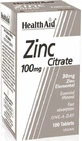 Health Aid Citrato de Zinc 100mg 100 Comprimidos