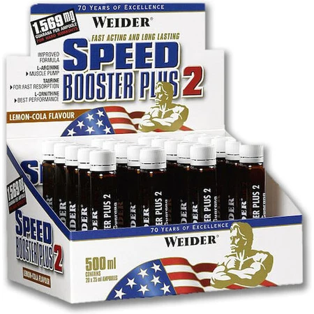Weider Speed Booster Plus II Suplemento Pre-Entrenamiento 20 x 1ml Limón Cola