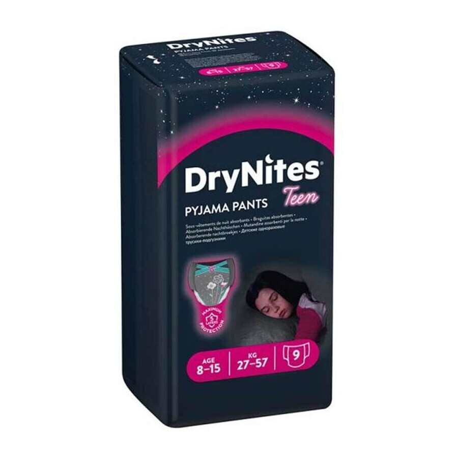 DryNites Windeln für Mädchen, 8-15 Jahre, 27-57 kg, 9 St., Huggies