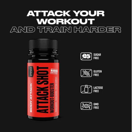 Body Attack Shot Voedingssupplement Speciaal 60ml Wilde Bes