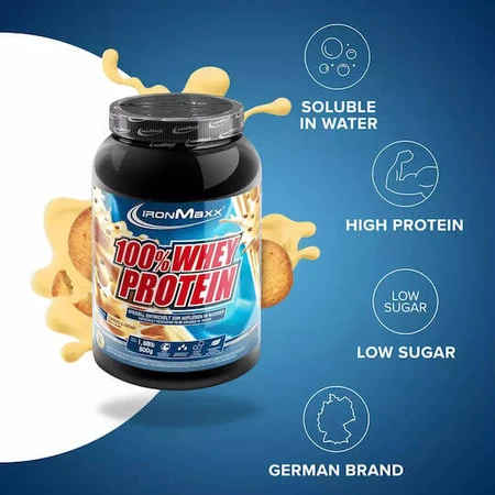 IronMaxx 100% Whey Protein Whey Protein with Flavour Cookies and Cream 900gr